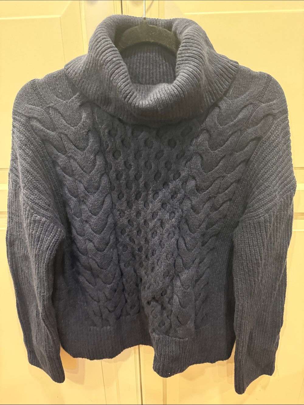 Banana Republic Turtleneck Cable Knit Sweater - Navy
